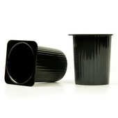 Pot Petit-Suisse r&eacute;utilisable en plastique noir pour mises en bouche
