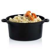 4 mini cocottes ovales + couvercles en plastique (35cl)