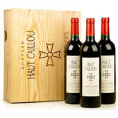 Ch&acirc;teau Haut Caillou - Ch&acirc;teau Haut Caillou - Coffret bois 3 bouteilles