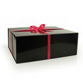 Grande boite cadeau rectangle aimant&eacute;e - Noire