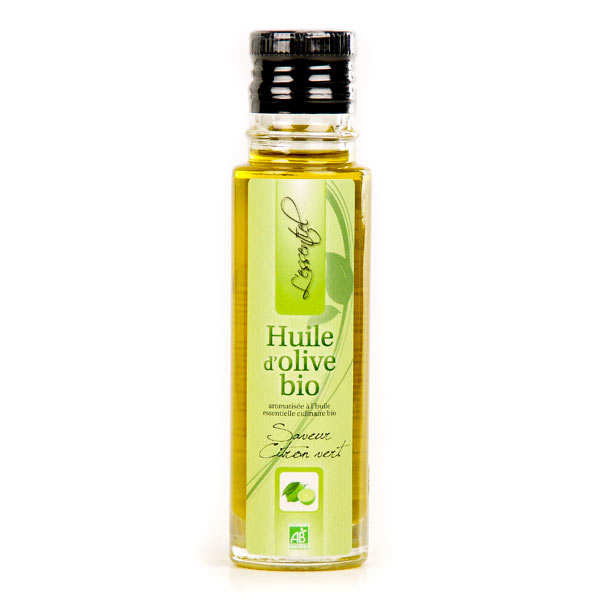 Huile d'olive bio aux huiles essentielles de citron vert Huile d'olive bio aux huiles essentielles de citron vert