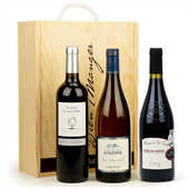 BienManger paniers garnis - Coffret bois 3 vins de nos r&eacute;gions