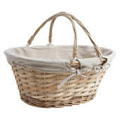 Grand panier osier vert fonc&eacute;