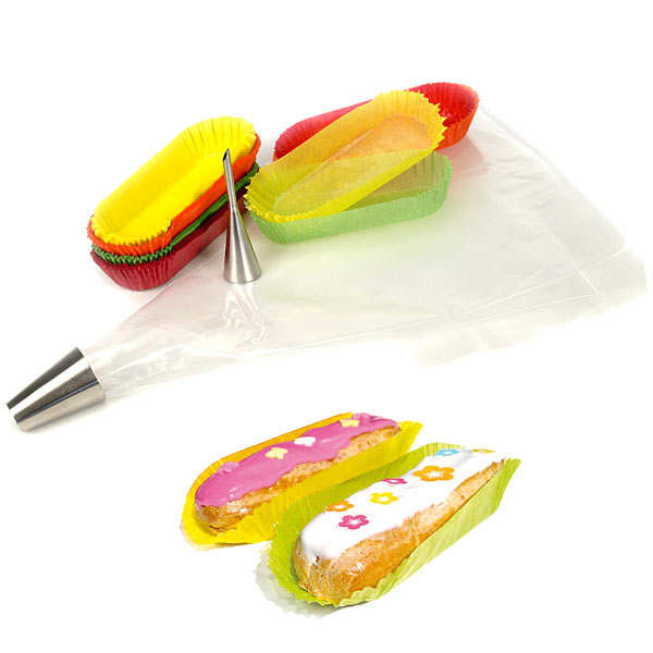 Kit pour éclairs et pâtes à choux (douilles, poches, caissettes) ScrapCooking