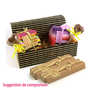 Black and beige natural bamboo coffret
