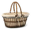 Grand panier en osier tissu toile de jute naturelle