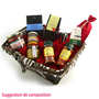 Wicker basket with 2 handles canvas lined