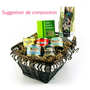 Wicker basket with 2 handles canvas lined