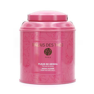 Le Palais des Th&eacute;s - Bo&icirc;te m&eacute;tal rose - Th&eacute; Fleur de Geisha