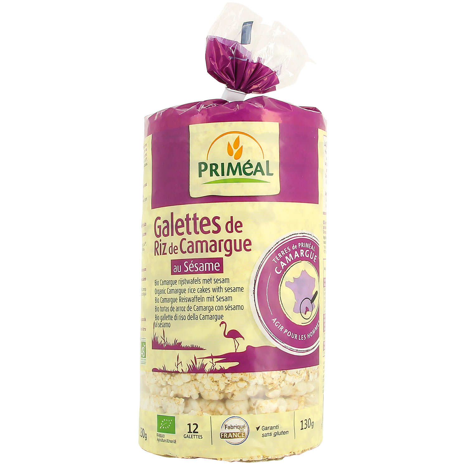 Galettes de riz de Camargue au sésame Bio sans gluten Priméal