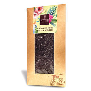 Bovetti chocolats - Plain chocolate with  mint - chocolate bar