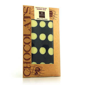 Bovetti chocolats - Tablette chocolat blanc marbre noir