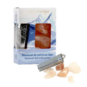 Terre Exotique - Diamant de sel de l'Himalaya et sa r&acirc;pe