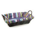 Wicker basket with white fabric
