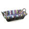 Wicker basket with white fabric