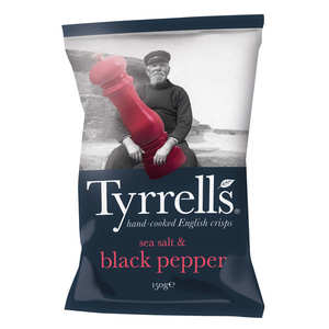 Tyrrells - Sea salt and crushed black pepper potato chips