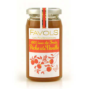 Favols - Confiture de pêche à la vanille 100% fruit - Les Fruitessences Favols Favols - Confiture de pêche à la vanille 100% fruit - Les Fruitessences Favols
