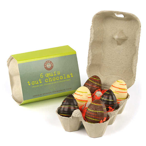 Box of chocolate eggs Cacao & Co