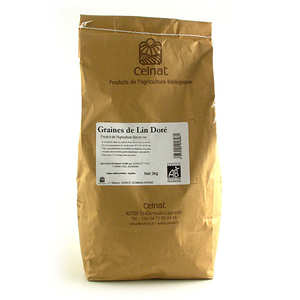 Celnat - Graines de lin dor&eacute; bio - sac de 3kg
