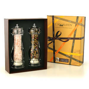 Comptoirs et Compagnies - Lot de 2 moulins : poivre 5 saisons bio et sel rose de l'Himalaya