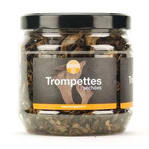 Trompettes des Maures s&eacute;ch&eacute;es en bocal