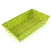 Corbeille bambou rectangle couleur vert anis