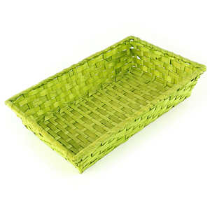 Corbeille bambou rectangle couleur vert anis