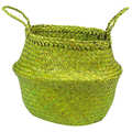 Panier double pliable jonc de mer avec anses vert Panier double pliable jonc de mer avec anses vert