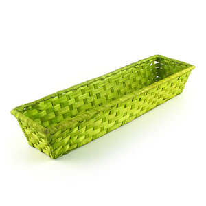 Corbeille bambou rectangle verte Corbeille bambou rectangle verte