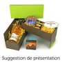 Coffret vert 2 compartiments couvercle chocolat