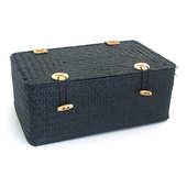 Coffret jonc de mer noir structure m&eacute;tal