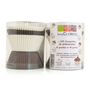 ScrapCooking &reg; - 120 caissettes blanc/brun pour cupckaes