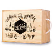 Les Ateliers de la Colagne - Caisse bois &agrave; glissi&egrave;re - 6 bouteilles