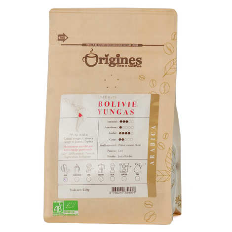 Café en grains bio Bolivie Yungas Pur Arabica Origines Tea and Coffee