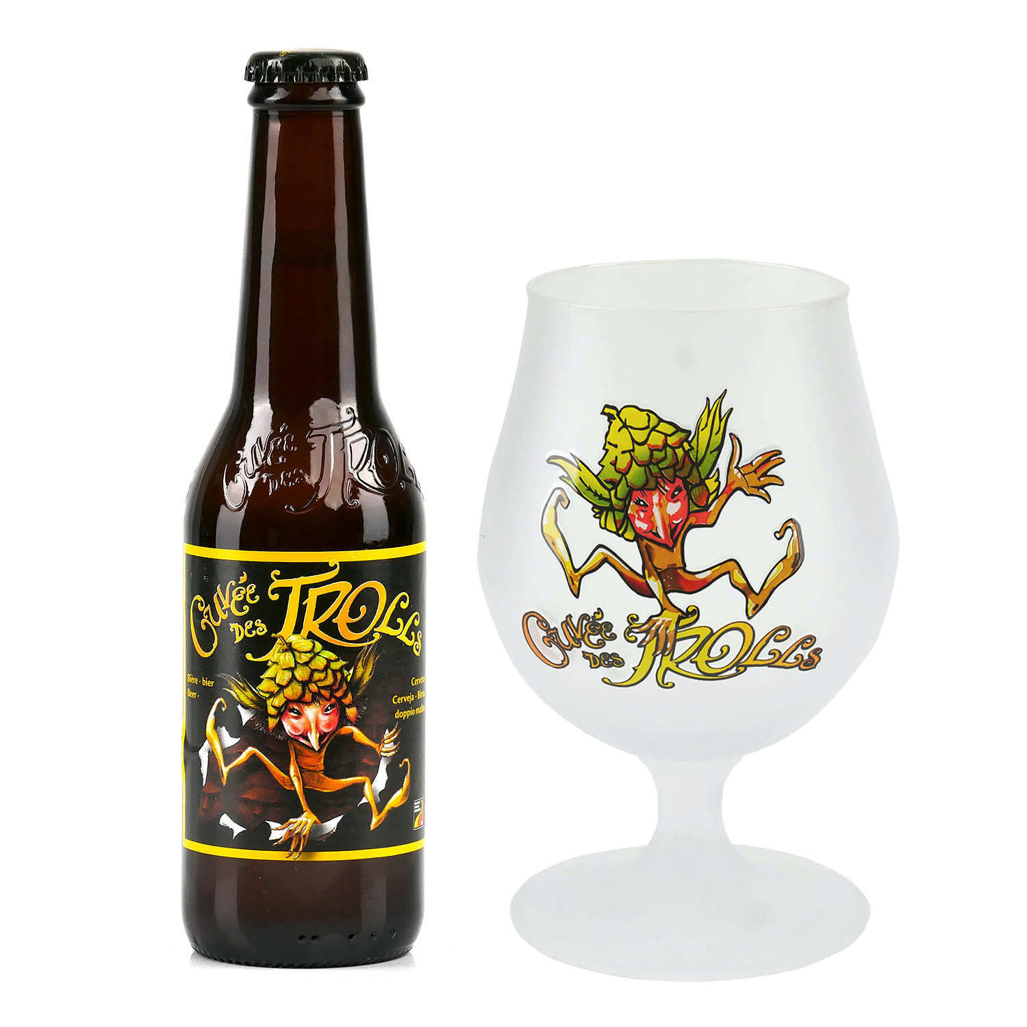 Bi Re Blonde Belge Cuv E Des Trolls Son Verre Brasserie Dubuisson