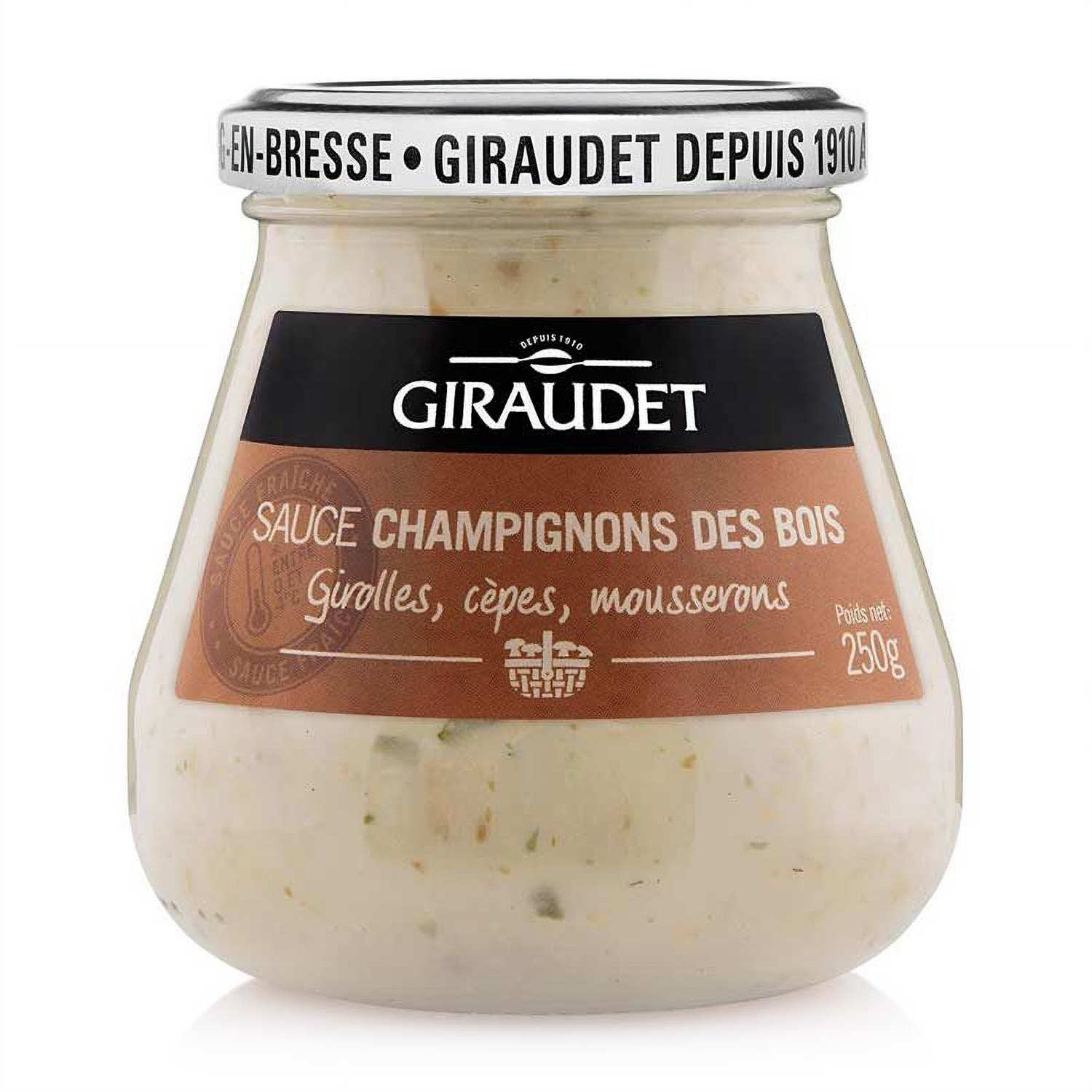 Sauce fraîche champignons des bois Girolles cèpes mousserons Giraudet