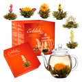 Creano - Teapot and Abloom tea flowers gift set