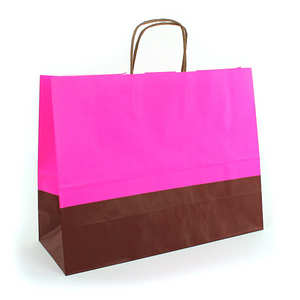 Sac kraft framboise / chocolat grand format