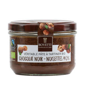 Bovetti chocolats - Organic traditional hazelnut and plain chocolate spread