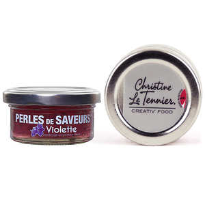 Christine Le Tennier - Creativ' Food - Perles de saveur / perles de sirop violette Christine Le Tennier - Creativ' Food - Perles de saveur / perles de sirop violette