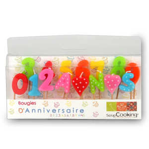 ScrapCooking ® - Bougies d'anniversaire - de 0 à 9 ScrapCooking ® - Bougies d'anniversaire - de 0 à 9