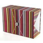 Coffret rectangle - grand mod&egrave;le - coloris gris/rayures