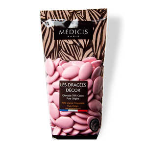 Drag&eacute;es M&eacute;dicis - Gloss pink chocolate dragees 70% cocoa