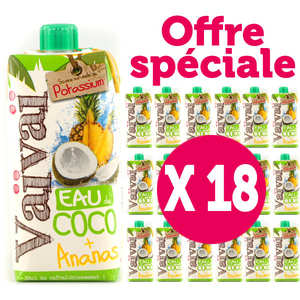 Vai Vai - Vai Vai Ananas– L'eau de coco 100% naturelle + Ananas - Le lot de 18 Vai Vai - Vai Vai Ananas– L'eau de coco 100% naturelle + Ananas - Le lot de 18