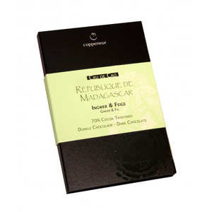 Coppeneur - Tablette de chocolat noir - 70% gingembre et figue - Origine Madagascar - Bio Coppeneur - Tablette de chocolat noir - 70% gingembre et figue - Origine Madagascar - Bio