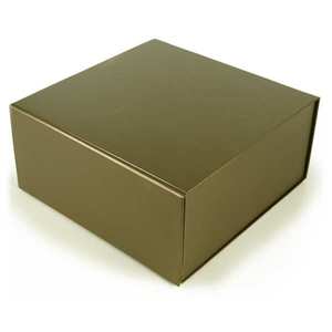 Boite cadeau carr&eacute;e aimant&eacute;e - Taupe nacr&eacute;