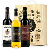 BienManger paniers garnis - Coffret bois 3 Bordeaux (Loupiac, St Emilion, C&ocirc;tes de Castillon)