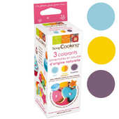 ScrapCooking &reg; - Colorants d'origine naturelle en poudre  - bleu, jaune/orange et pourpre