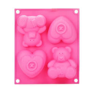 Silikomart - Moule silicone ourson et coeur - collection baby