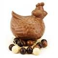 De Belledonne Chocolatier - La poule en chocolat au lait et ses oeufs pralinés Bio De Belledonne Chocolatier - La poule en chocolat au lait et ses oeufs pralinés Bio